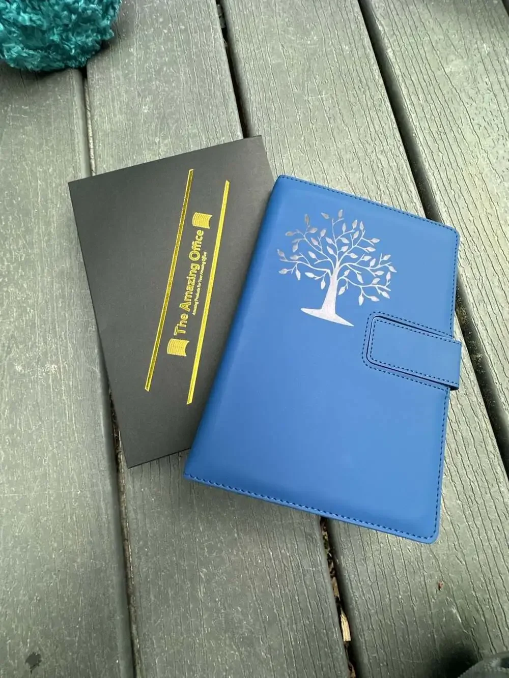 The Amazing Office Tree of Life Refillable Blue Faux Leather Journal 5x8